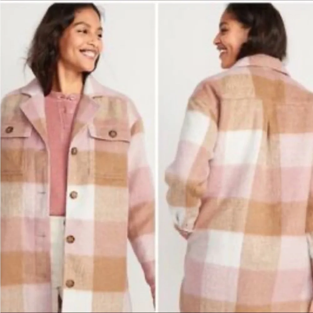 Old Navy NWOT wool blend plaid Shacket size 3X - Picture 3 of 3